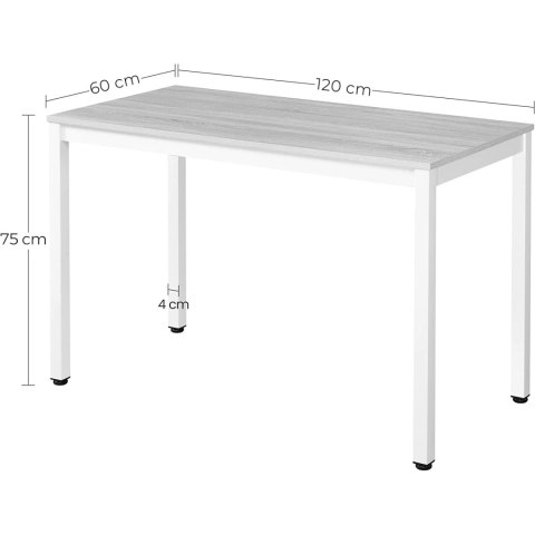 Stół TESSA 120cm x 60cm - czarny / czarne nogi