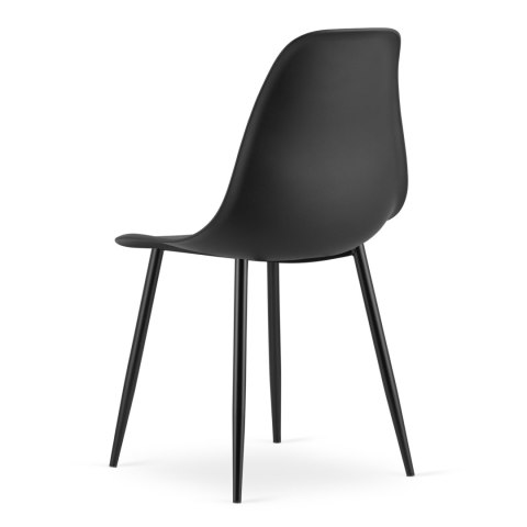 Zestaw Stół TESSA 120cm x 60cm - dąb sonoma / czarne nogi + 4 krzesła WAT czarne / nogi czarne