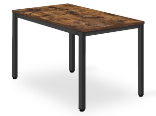 Zestaw Stół TESSA 120cm x 60cm - rustykalny / czarne nogi + 4 krzesła WAT czarne / nogi czarne