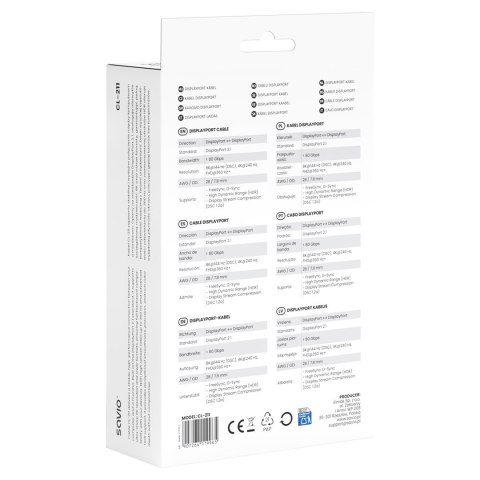 SAVIO KABEL DISPLAYPORT 2.1 3M CL-211