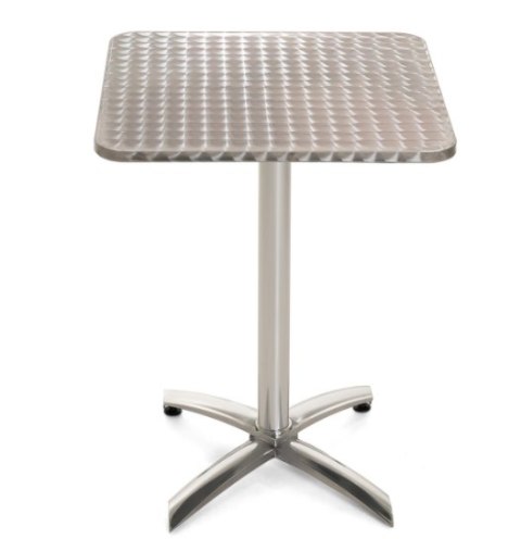 Składany stolik bistro, kwadratowy, aluminiowy, 60 x 60 cm