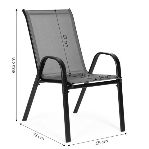 Zestaw komplet 4 krzeseł ogrodowych na taras balkon szare MultiGarden