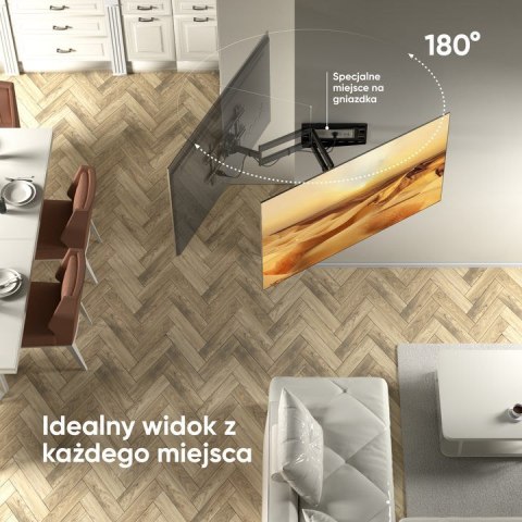 ONKRON M7L-B Uchwyt ścienny obrotowo-pochylny do ekranu 40"-70" maks 68 kg czarny