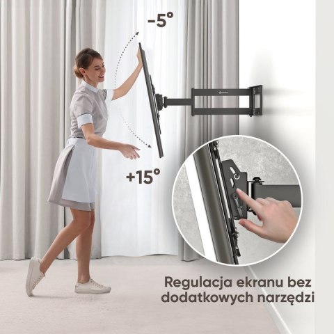 ONKRON M7L-B Uchwyt ścienny obrotowo-pochylny do ekranu 40"-70" maks 68 kg czarny