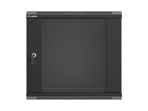 LANBERG SZAFA INSTALACYJNA RACK WISZĄCA 19" 9U 540X350 CZARNA DRZWI PRZESZKLONE (FLAT PACK)