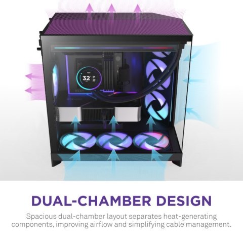 NZXT OBUDOWA H9 FLOW RGB+ MIDI TOWER Z OKNEM CZARNA