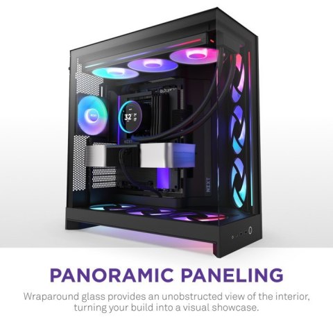 NZXT OBUDOWA H9 FLOW RGB+ MIDI TOWER Z OKNEM CZARNA