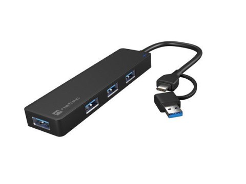 NATEC HUB USB-C 3.0 MAYFLY 4-PORTY + ADAPTER USB-A NHU-2023