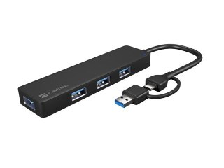 NATEC HUB USB-C 3.0 MAYFLY 4-PORTY + ADAPTER USB-A NHU-2023