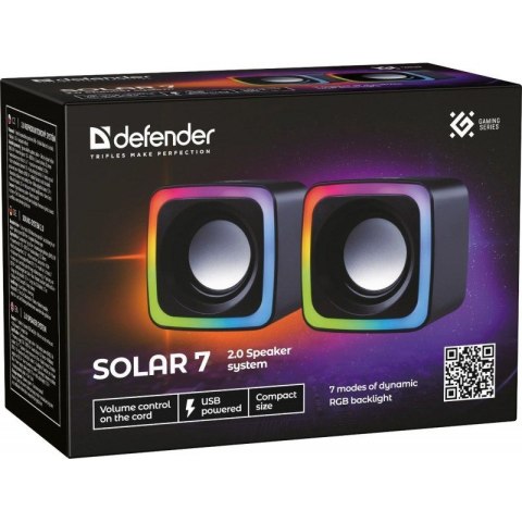 DEFENDER GŁOŚNIKI KOMPUTEROWE SOLAR 7 2.0 6W USB 65117