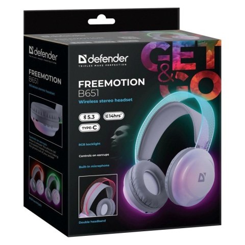 DEFENDER SŁUCHAWKI NAUSZNE BLUETOOTH FREEMOTION B651 63651