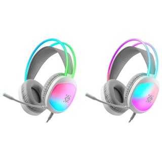 DEFENDER SŁUCHAWKI Z MIKROFONEM ECLIPSE RGB BIAŁE 62440