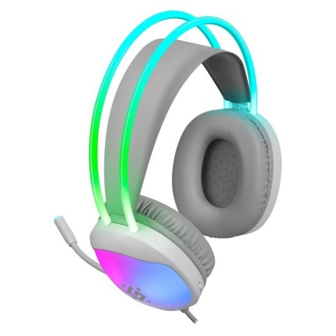 DEFENDER SŁUCHAWKI Z MIKROFONEM ECLIPSE RGB BIAŁE 62440