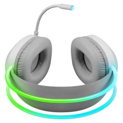 DEFENDER SŁUCHAWKI Z MIKROFONEM ECLIPSE RGB BIAŁE 62440