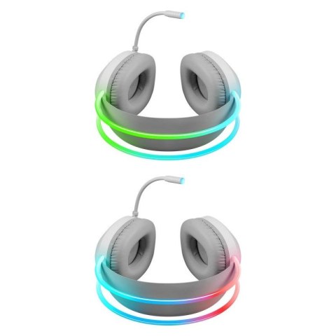 DEFENDER SŁUCHAWKI Z MIKROFONEM ECLIPSE RGB BIAŁE 62440
