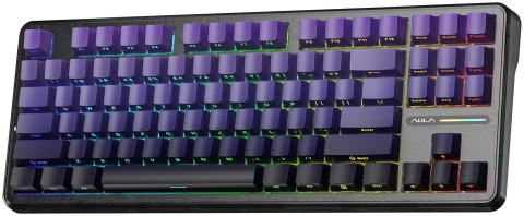 Klawiatura gasket F87 Pro Purple Black Gradient GrayWoodV4 switch RGB AULA