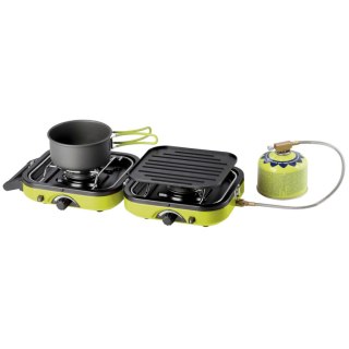 Kuchenka turystyczna na kemping podwójna DUAL COMPACT + GRILL
