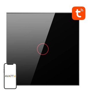 Włącznik światła AVATTO TS02-EU-B1 Wi-Fi 1-przycisk (czarny)