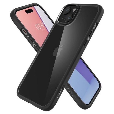 Etui pokrowiec na iPhone 15 Plus Crystal Hybrid - przezroczysto-czarne