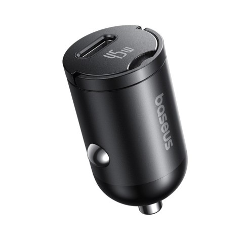 Ładowarka samochodowa USB-C z kablem USB-C 45W 1m - czarna