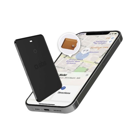Lokalizator uniwersalny ultracienki iOS Android Track My Card - czarny