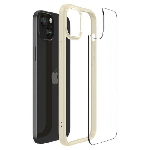 Etui pokrowiec na iPhone 15 Plus Crystal Hybrid - przezroczysto beżowe