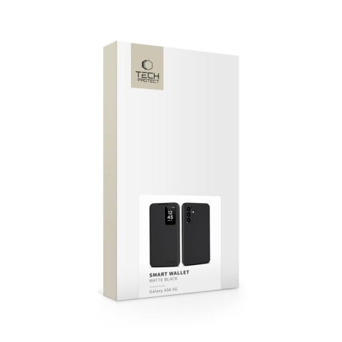 Etui pokrowiec z klapką na Samsung Galaxy A56 5G Smart Wallet - czarny mat
