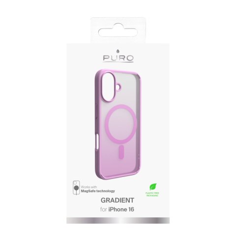 Etui silikonowe do iPhone 16 Gradient MagSafe - różowe