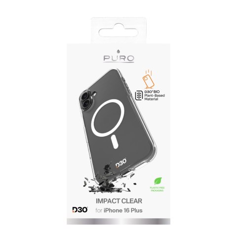 Etui silikonowe do iPhone 16 Plus Impact Clear D3O MagSafe - przezroczyste