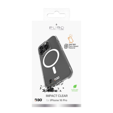 Etui silikonowe do iPhone 16 Pro Impact Clear D3O MagSafe - przezroczyste