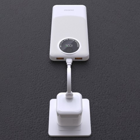 Powerbank K12 10000mAh USB-A USB-C PD 22.5W - biały