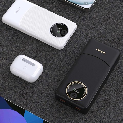 Powerbank K12 10000mAh USB-A USB-C PD 22.5W - biały