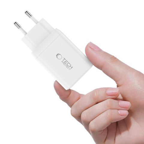 Ładowarka sieciowa NC45W-GAN 2x USB-C 45W z kablem USB-C - biała