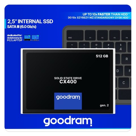 DYSK SSD GOODRAM 512GB Gen. 2 SATA III 2,5 CX400 (WYPRZEDAŻ)