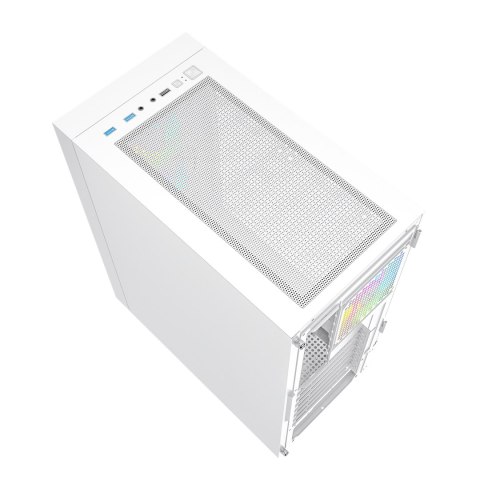GEMBIRD OBUDOWA FORNAX 4000W MIDI-TOWER (2X USB 3.0, 1X USB 2.0, HD AUDIO, SZKLANY PANEL BOCZNY, PODŚWIETLENIE ARGB) BIAŁA