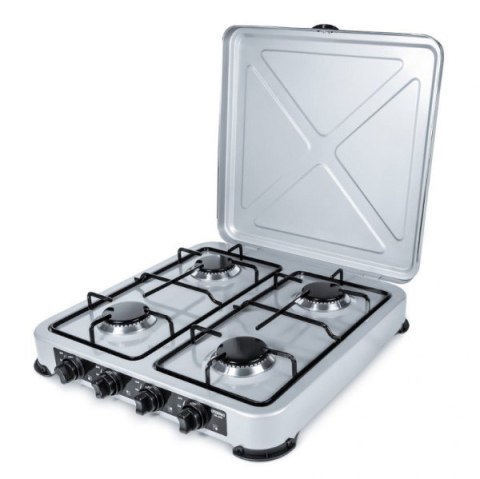 PROMIS KUCHENKA GAZOWA KG400S, 4-PALNIKOWA,SREBRNA (OUTLET)
