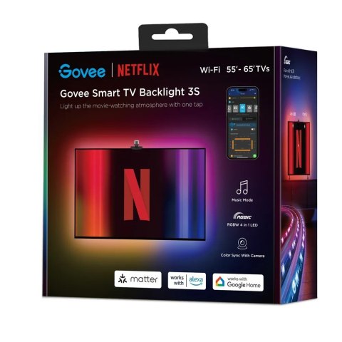 Govee TV Backlight Taśma LED do telewizora 55-65 cali, RGBIC, Wi-Fi + Bluetooth H6098CD1