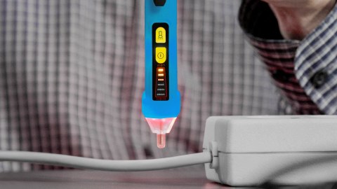 Bezkontaktowy tester napięcia z 3-stopniowym wskaźnikiem LED