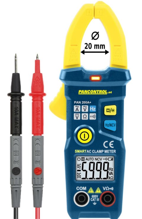 Cyfrowe cęgi prądowe 200A AC o = 20 mm
