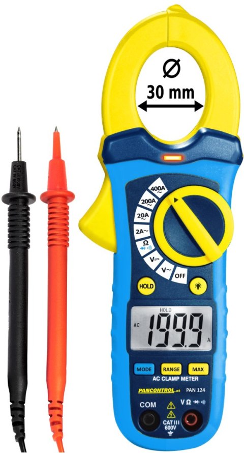 Cyfrowe cęgi prądowe 400A AC o = 30 mm