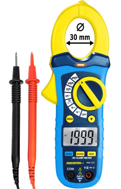 Cyfrowe cęgi prądowe 400A AC o = 30 mm