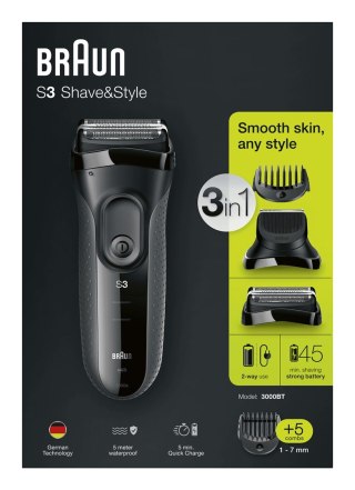 Golarka elektryczna 3000BT BRAUN Black/Grey