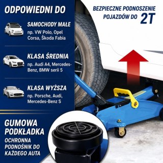 Podnośnik hydrauliczny 2t + klucz dynamometryczny zestaw do kół