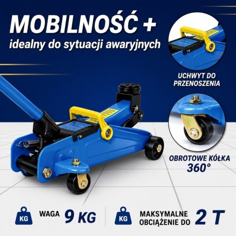 Podnośnik hydrauliczny 2t + klucz dynamometryczny zestaw do kół