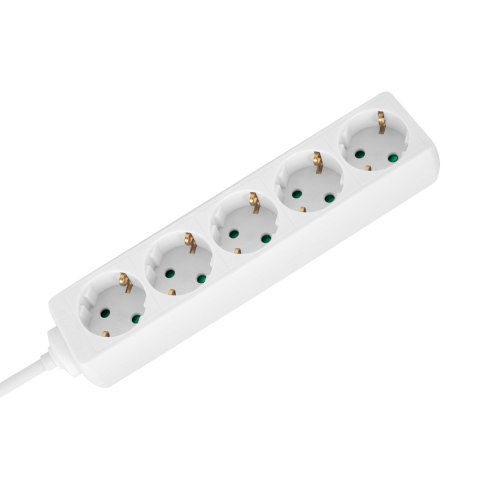 Przedłużacz 5 gniazd 3m typu niemieckiego bez przełącznika (3x1,5mm) Rebel biały