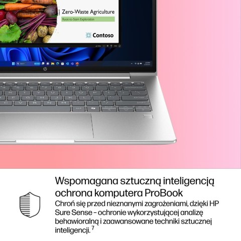HP ProBook4 G1i Ultra 7 255U 14"WUXGA 300nits 60Hz 16GB DDR5 5600 SSD512 Arc Cam1080p 56Wh W11Pro Pike silver 3Y OnSite