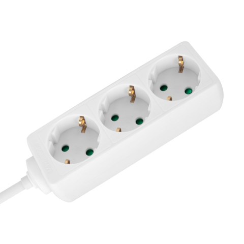 Przedłużacz 3 gniazda 5m typu niemieckiego bez przełącznika (3x1,5mm) Rebel biały