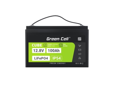 GREEN CELL AKUMULATOR LIFEPO4 CUBE 100AH 12V/12.8V 1280WH LFPGC12V100AH