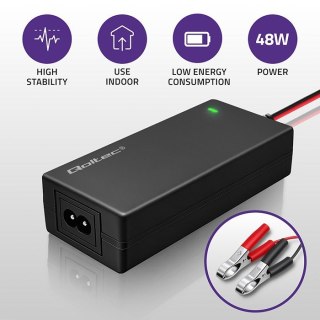 QOLTEC ŁADOWARKA DO AKUMULATORA AGM GEL STD | PROSTOWNIK 24V 2A 48W | LED