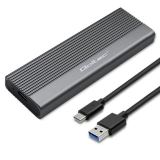 QOLTEC OBUDOWA NA DYSK SSD M.2 | SATA | NGFF | USB-C | SUPER SPEED | 2TB | SZARY (OUTLET)